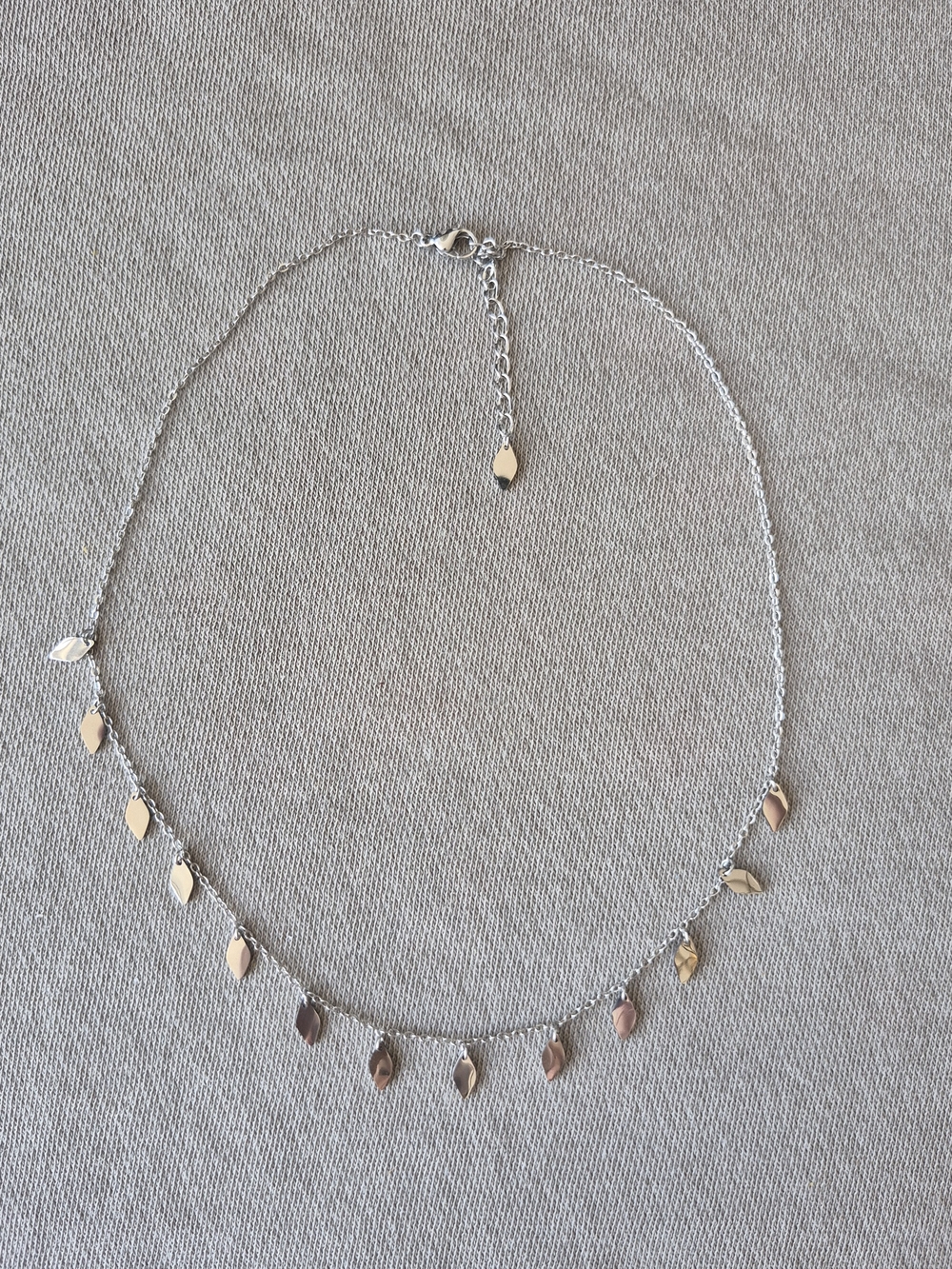 Delicate Silver Leaf Dangle Necklace